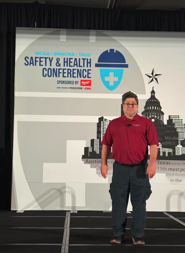 David A. Ward Sr. on stage at a safety and health conference